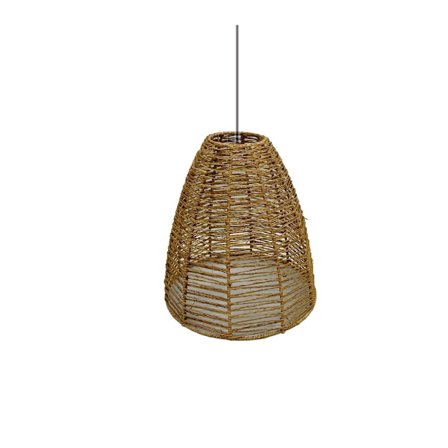 Jute pendellampe – 35x35x36 cm, naturligt vævet design