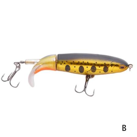 Qwwww Topwater Floating Fishing Lures Roterande Svans För Bass Pik