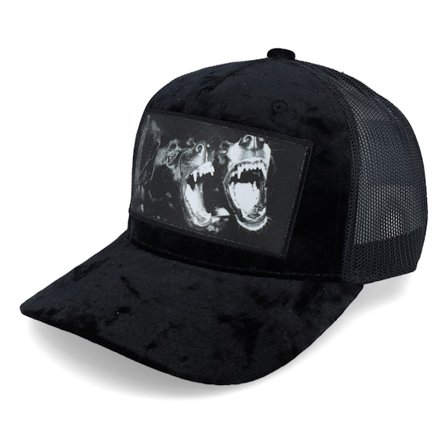Calza Pennello - Svart trucker Keps - Dogs Velvet Black A-frame Trucker @ Hatstore
