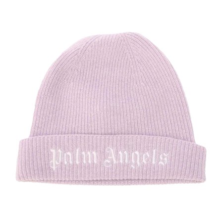 Palm Angels Barn/Barn Logo Stickad Mössa One Size Lila