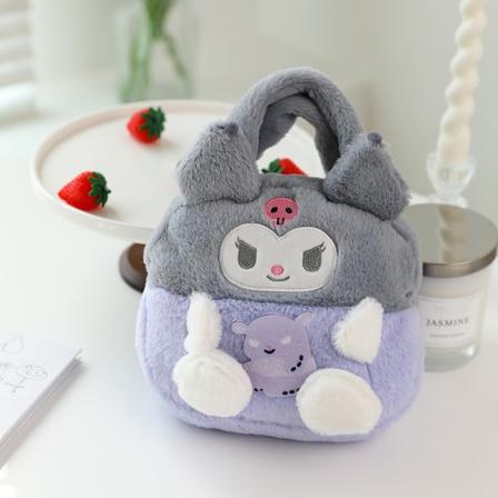Mub- Sød tegnefilm film taske Sanrio taske kulomi pigers crossbody taske plys legetøj Melody dukke Handbag - Kulomi