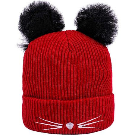 Kvinnor Flickor Katt Öron Mössa Vinter Varm Stickad Skid Mössa