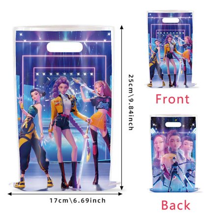 30 stk Demon Hunters Godteposer med håndtak Plast Snacks Gavepose for gutter jenter barn bursdag babyshower høytidsfest favoriserer