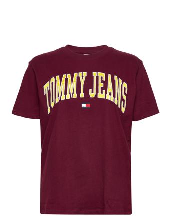 Tjw Rlxd Collegiate Logo Ss T-shirts & Tops Short-sleeved Burgunder Tommy Jeans