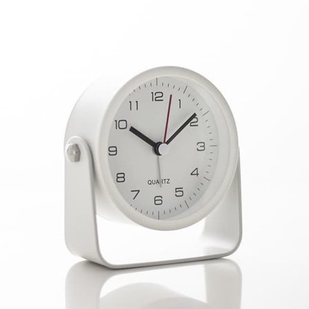 Stille analog vekkerklokke med nattlys - søt metallvekkerklokke, justerbar vinkel, egnet for reise, nattbord og bruk i soverom.