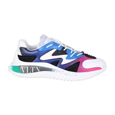 Valentino Garavani, Faux leather sneakers Wit, Heren, Maat:41 EU,multicolor