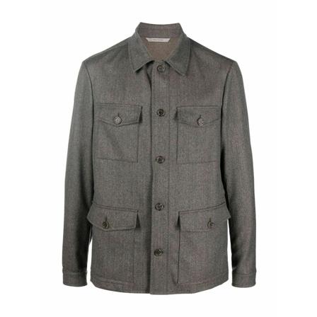 Canali, Jackets Beige, Heren, Maat:L,wol