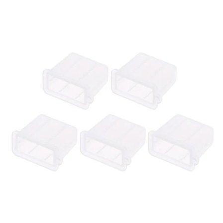 5-pack USB-dammskydd, kontaktskydd, typ A, hane, skydd Vit