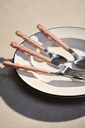 Jotex - Bestekset 24-pak Zilver/lichtroze zilver/lichtroze - BISQUE - Koop Bestek bij Jotex