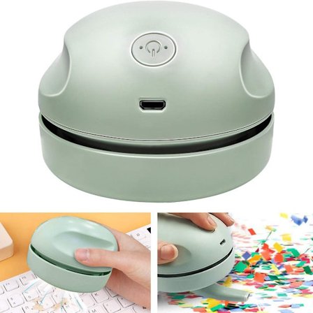 Skrivebordsstøvsuger med rengøringsbørste: trådløs mini støvsuger USB-opladning KLB