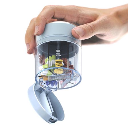 Bærbar pilleboks og kutter, 7-dagers pilleorganisator, fuktsikker pilleorganisator mot blanding for reise og daglig bruk