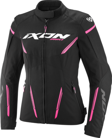 Chaqueta de Moto para Mujer Ixon Striker 2 Mujer Negro/Rosa vivo XL