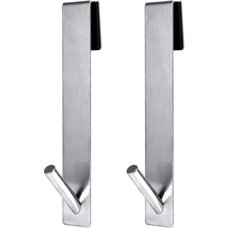 2 kpl 18 cm suihkuovien koukut, ruostumaton ter s, poraamaton pyyhekuivaustelineen koukut kehyksett mille suihkuoville kylpyhuoneeseen - Hopea Y