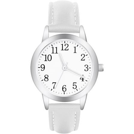 Dameklokke, analog kvartsklokke, lærreim, lettlest klokke, premium mote armbåndsur for kvinner, damer og jenter