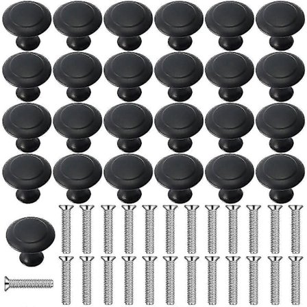 25 stk. skap knotter håndtak for bad, skap, kommodedører, møbler (30 mm)
