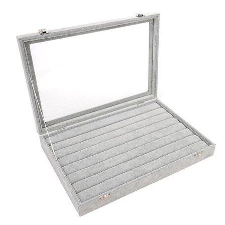 Ring Smyckesförvaringssystem Smyckeskrin Lock - Ringhållare Smyckeskrin Med Transparent Lock För Ringar, Örhängen Och Manschettknappar