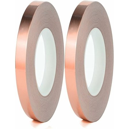 Konduktiv Kobberfolie Tape, 2 Ruller med Lim for Glassmaleri