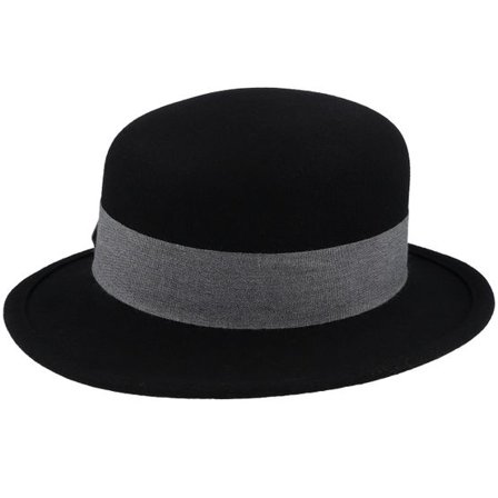 Mayser - Svart historical Hatt - Valerie Wool Soft Black Cloche @ Hatstore