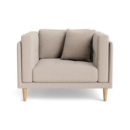 Cali Lænestol - Hygge Beige - 104x92x76cm - Ekstra Rygpuder & 72cm Siddebredde - Komfortabel Lænestol til Læsning & Afslapning