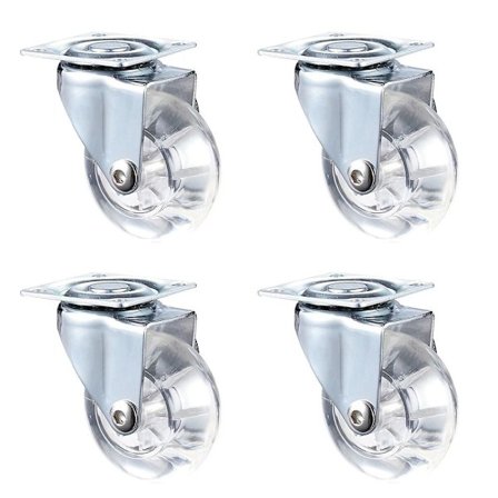 4 Stk Klare hjul Hjul Møbelhjul Sæt Polyurethan