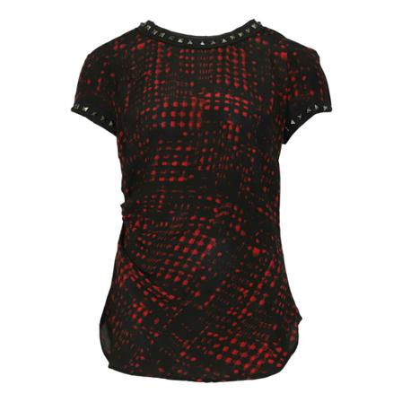 Isabel Marant Pre-owned, Printed Studded Blouse in Silk Zwart, Dames, Maat:M