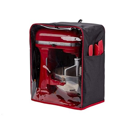 Pölysuoja KitchenAid-yleiskoneelle (pohjapehmusteella), pölysuoja (läpinäkyvä etupaneeli) yleiskoneelle ja lisätarvikkeille