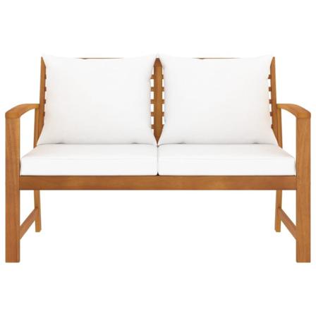 Vidaxl Trädgårdsbänk 120 Cm Gräddvit Dyna Massivt Akaciaträ Creme