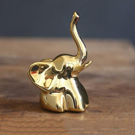 2kpl Elefanttipatsaita Modernit elefanttihahmot KULTA gold