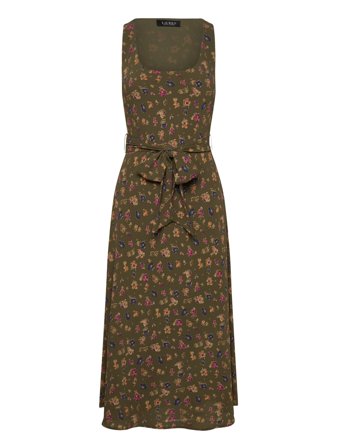 Lauren Ralph Lauren | Floral Belted Crepe Sleeveless Dress | 34