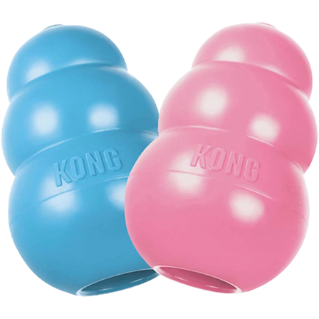Kong - Puppy Rubber Large Pink/Blue - L: 10,2x7 cm. - Hund - Hundeleker & spill - Gummileker - ZOO.no