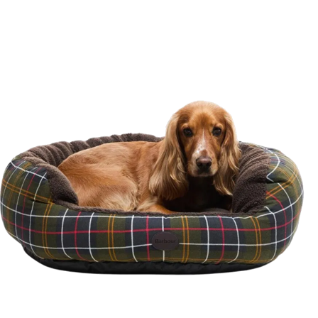Barbour Round Dog Bed 30'' Classic Tartan