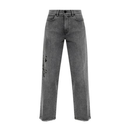 Love Moschino, Printed jeans Grijs, Dames, Maat:W25