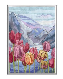 Stickpackung Bild Tulpen