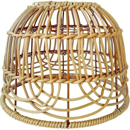 Lampskärm i rotting, rottingkorg, ljuskrona, lampskärm, armatur, lampdekoration, handgjord taklampa för sovrum, café, brunbrun