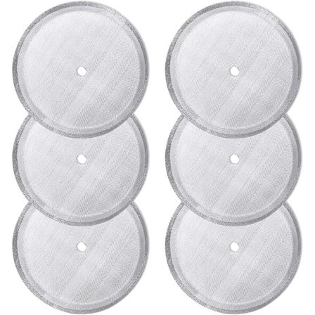 6-pack ersättningsfilter i rostfritt stål för fransk press, återanvändbara nätfilter för universella 1000 ml/34 oz/8-kopps kaffebryggare i fransk 