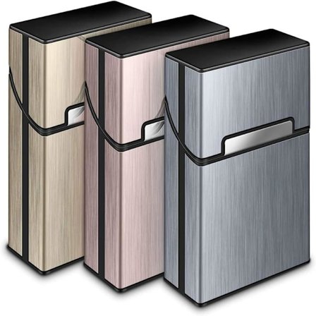 3 stk. etui til mænd cigaretæskeholder dame aluminium P