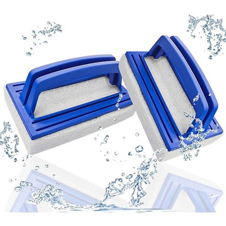 2 st pool svamp borstar pool vägg borste pool borste rengöringsverktyg simbassäng borste med handtag för vattenlinje skrubber, spa och akvarium