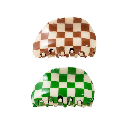 Store Hårklemmer Skildpadde Barrettes Hårklemmer Til Kvinder Skridsikker Gitterdesign Hårkæbeklemmer 80'er Æstetik Plaidternede Klemmer Hårpynt