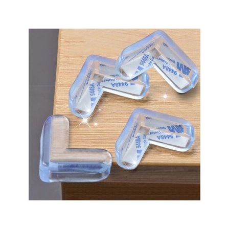 4 stk. bløde PVC børnesikkerhedshjørnebeskyttelse, bordkantbeskyttelse, sikkerhedspude