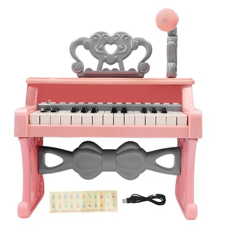 25-tangenters rosa barnepiano - Mini elektronisk piano leketøy musikkinstrument