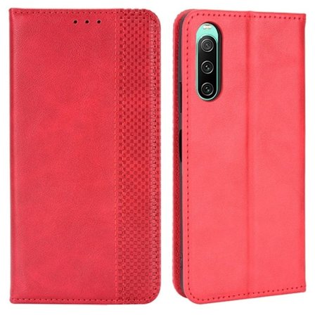 Bofink Vintage Sony Xperia 10 IV lærveske - Rød