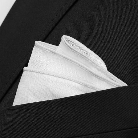 Fazzoletto da taschino bianco con bordi grigi per uomini - Fazzoletti da taschino a tinta unita