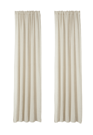 Åhléns Home Gardin i linnemix MAJA 130x250 cm, 2-pack Gardiner Brun ONESIZE