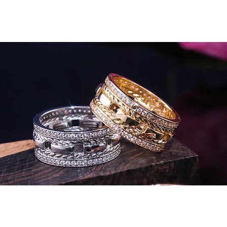 Handgjorda breda ringar Zirkon 925 silver present