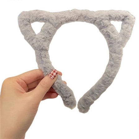 Ører Hårbøjle Bred Plysset Pelset Katte Øre Tema til Afslappet Brug Idol Koncert Prom Karnevaler Dejlige Rekvisitter Makeup Hovedbeklædning Grå