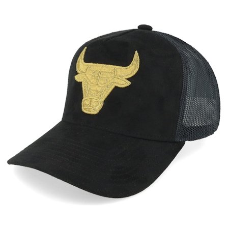 Mitchell & Ness - NBA - Black - trucker - Cap - Chicago Bulls Suede Black Trucker - Hatstore