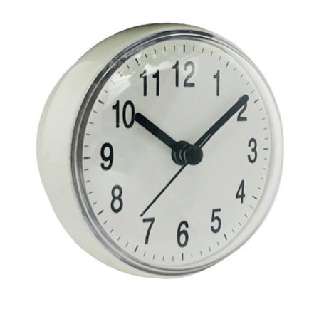 Mini veggklokke med sugekopp for bad, damp- og vanntett{EE}