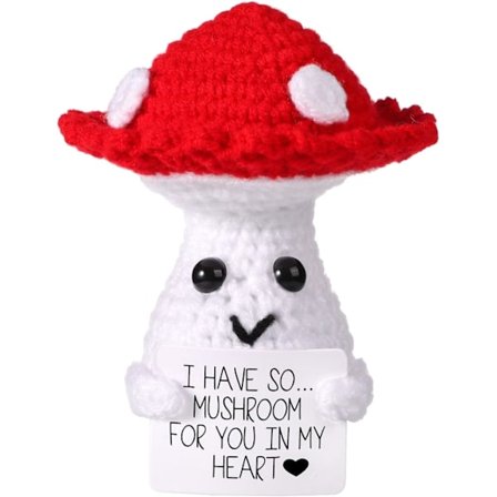 Sjov Positiv Svampe, 3.93in Kreativ Sød Følelsesmæssig Støtte Strikket Uld Kartoffel Dukke Nuggets til Plys Fødselsdagsfest Dekoration Opmuntring