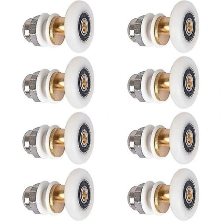 【PP】Dusjdørrulle, skyvedørshjul Dusjkabinettdør Ruller Erstatningshjul For rulle med hjuldiameter 27mm, 8 stykker Hy