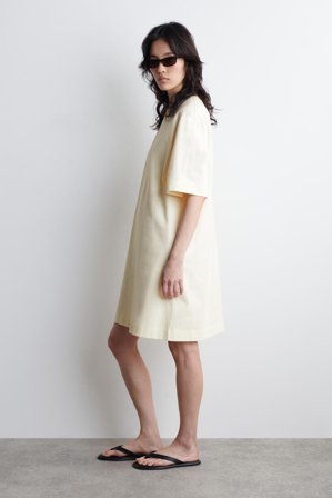 COS Women's Abito T-Shirt Mini In Cotone in Bianco